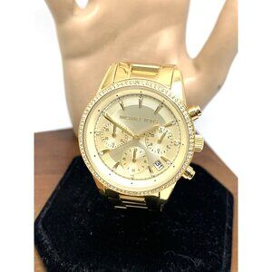 Michael Kors Women's Watch MK6356 Ritz Gemmed Quartz 37mm Gold Stainless Steel